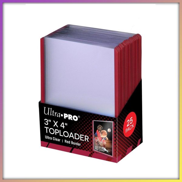Ultra Pro Toploader - 3" x 4" Red Border (25 ct)